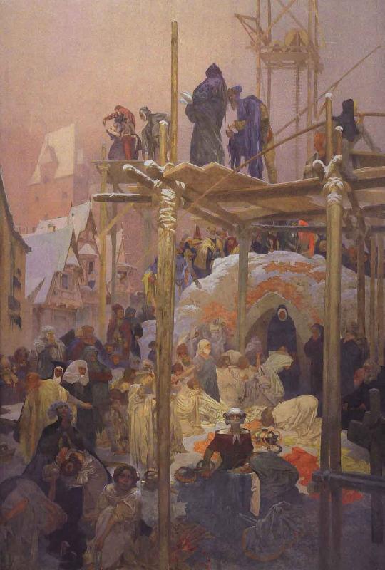 Alfons Mucha A Brothel Converted to a Convent oil painting picture